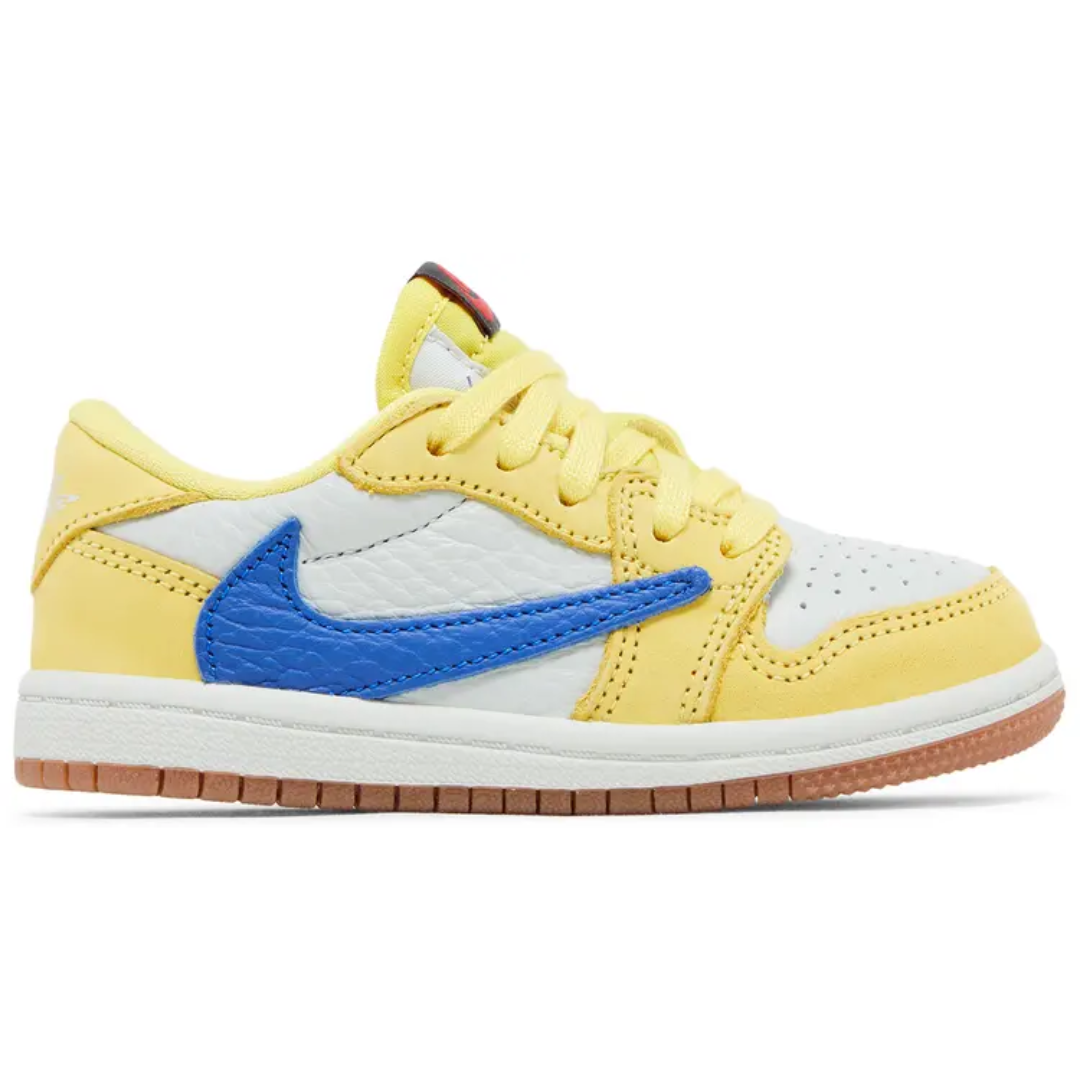 Nike x Travis Air Jordan 1 Low OG SP Canary Preschool