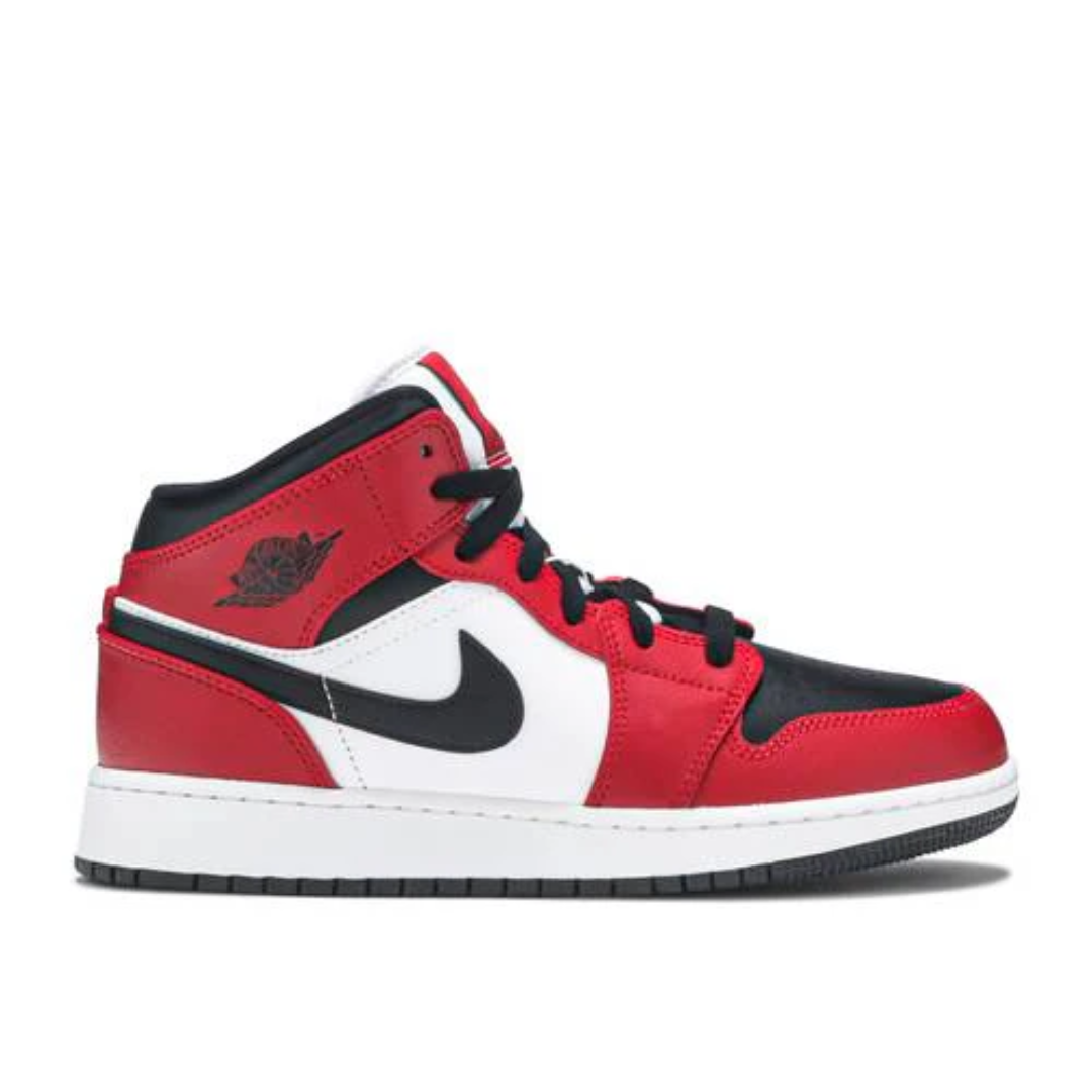 Nike Air Jordan 1 Mid Chicago Black Toe Youth