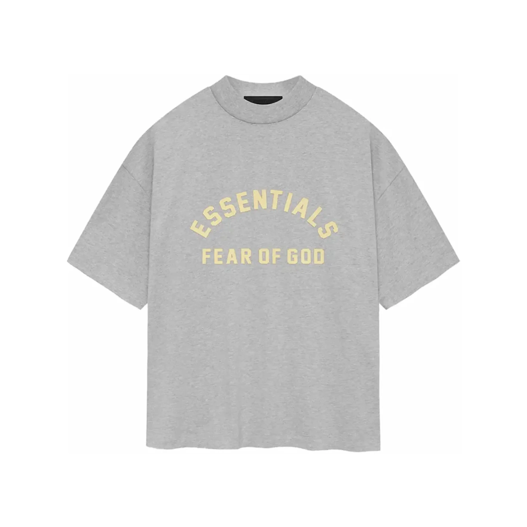 Fear of God FOG Essentials FW24 Heavy Jersey Crewneck Tee Light Heather Grey