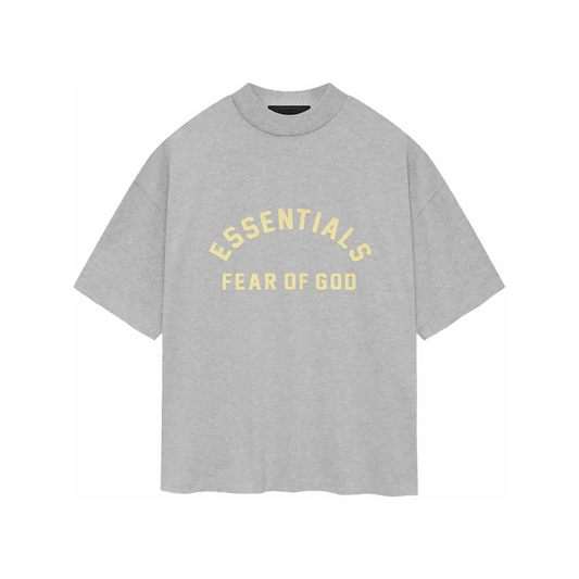 Fear of God FOG Essentials FW24 Heavy Jersey Crewneck Tee Light Heather Grey