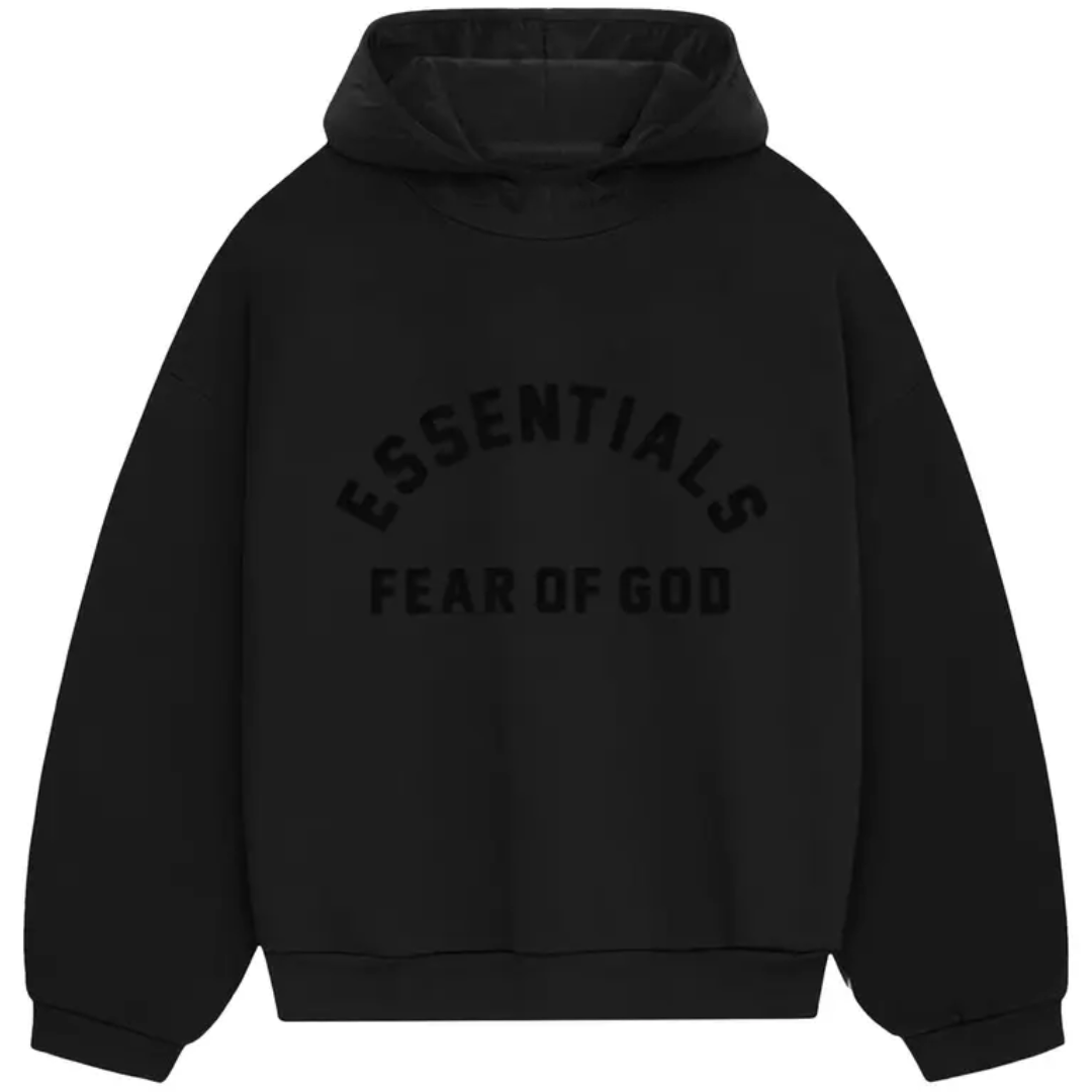 Fear of God FOG Essentials FW24 Nylon Fleece Hoodie Jet Black