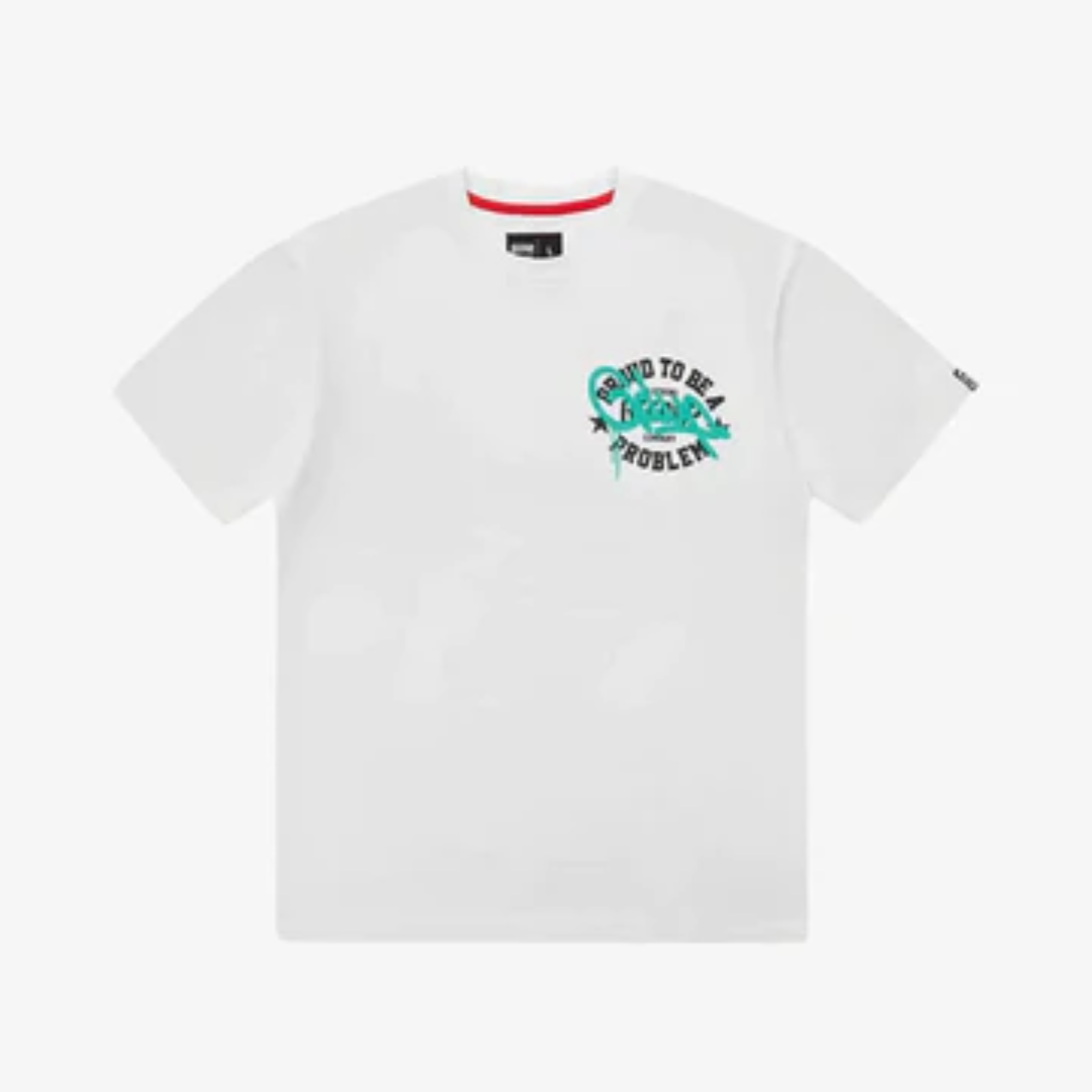 Geedup Proud To Be A Problem Tee White Aqua