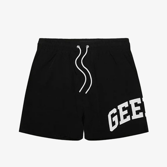 Geedup Team Logo Swim Shorts Black White