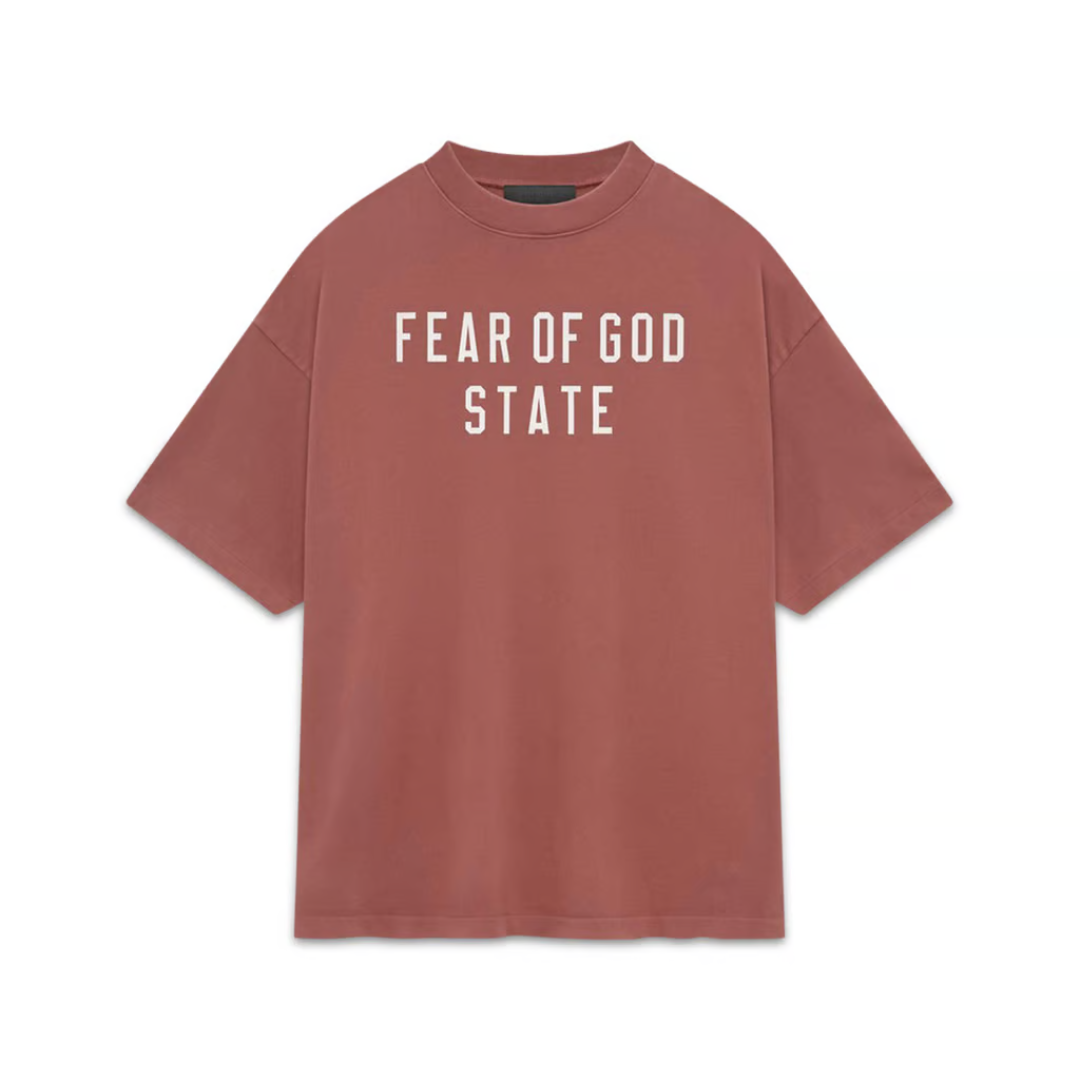 Fear of God FOG Essentials FALL24 Heavy Crewneck Tee Crimson