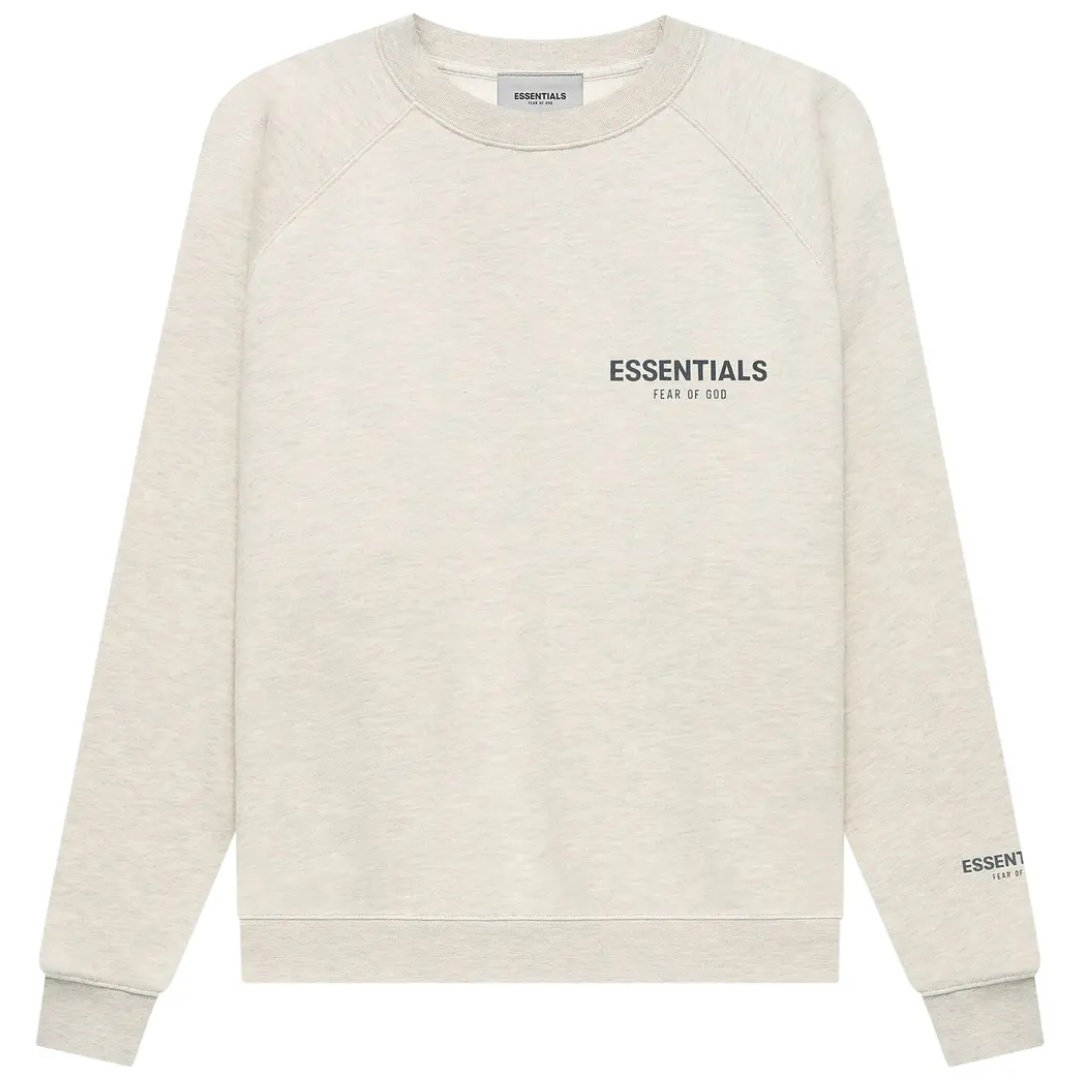 Fear of God FOG Essentials FW21 Crewneck Light Heather Oatmeal