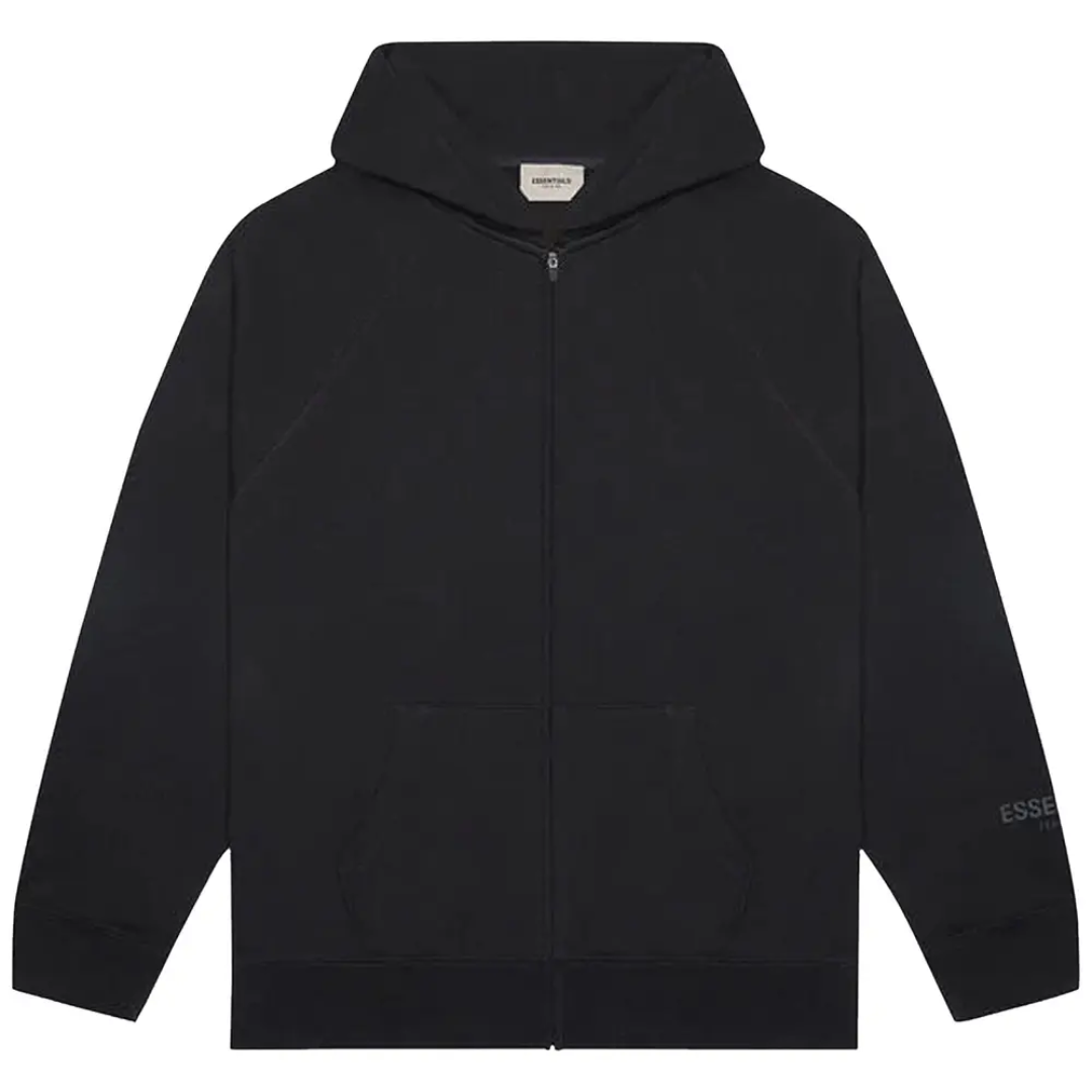 Fear of God FOG Essentials SS20 Full Zip Up Hoodie Black