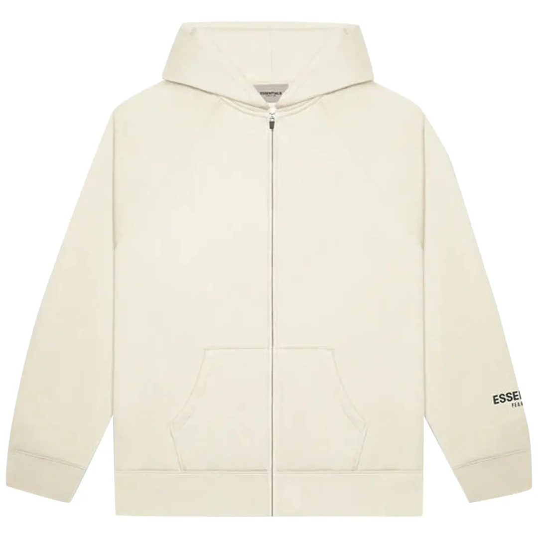 Fear of God FOG Essentials SS20 Full Zip Up Hoodie Buttercream