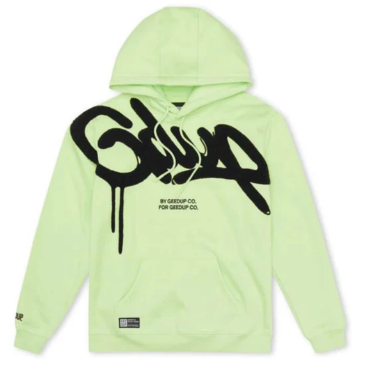 Geedup Handstyle Hoodie Pastel Green Black