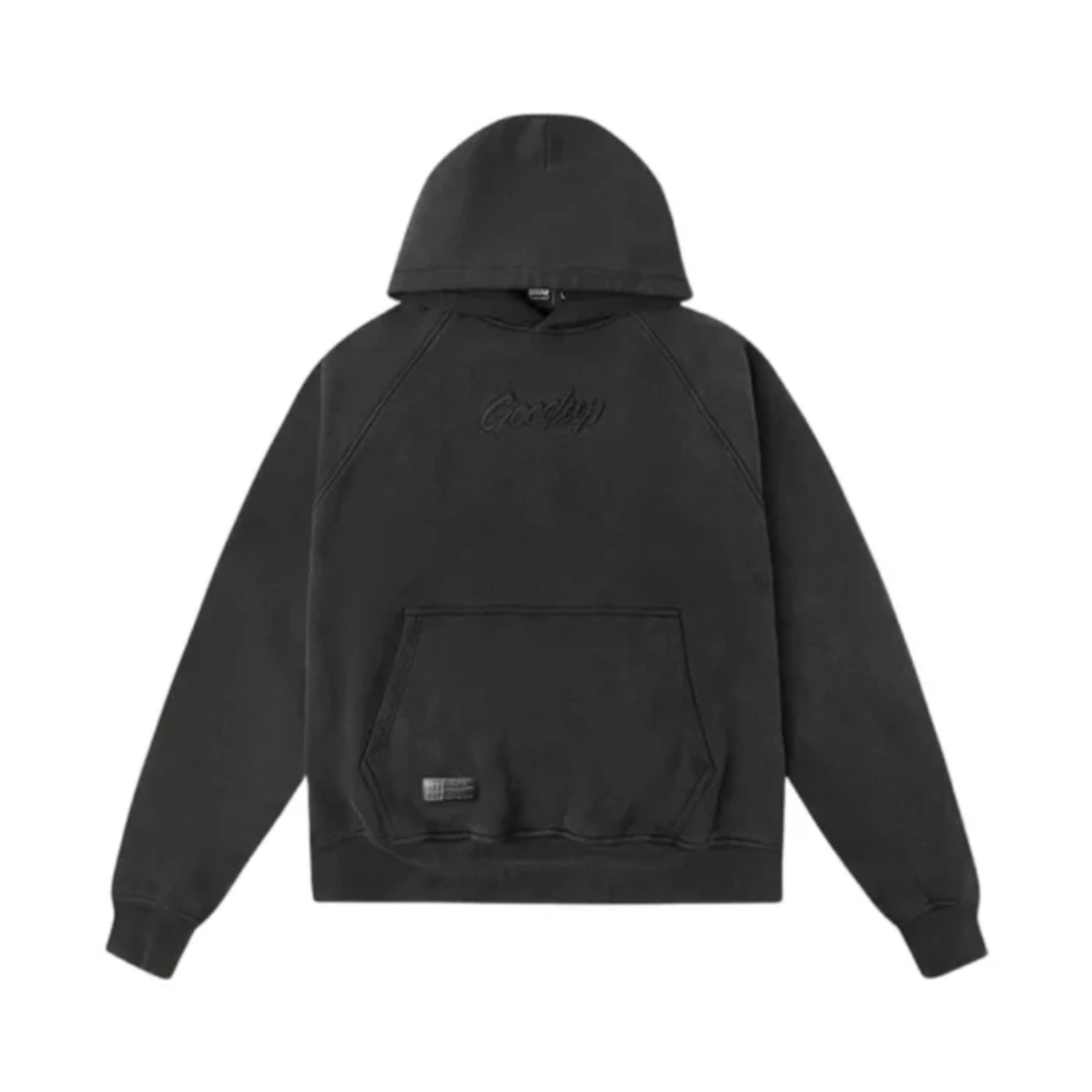 Geedup Play For Keeps Script Hoodie Vintage Washed Black