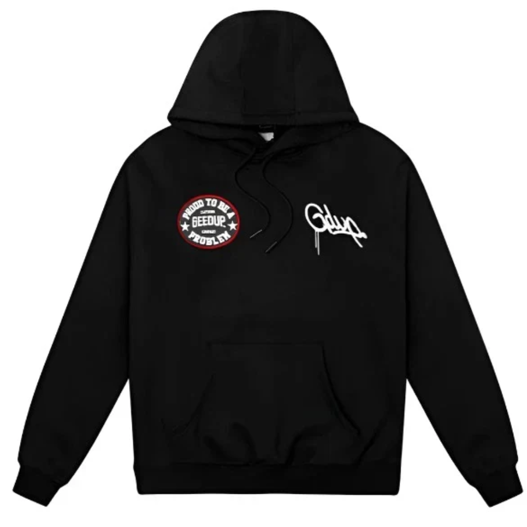 Geedup Proud To Be A Problem Hoodie Black Red