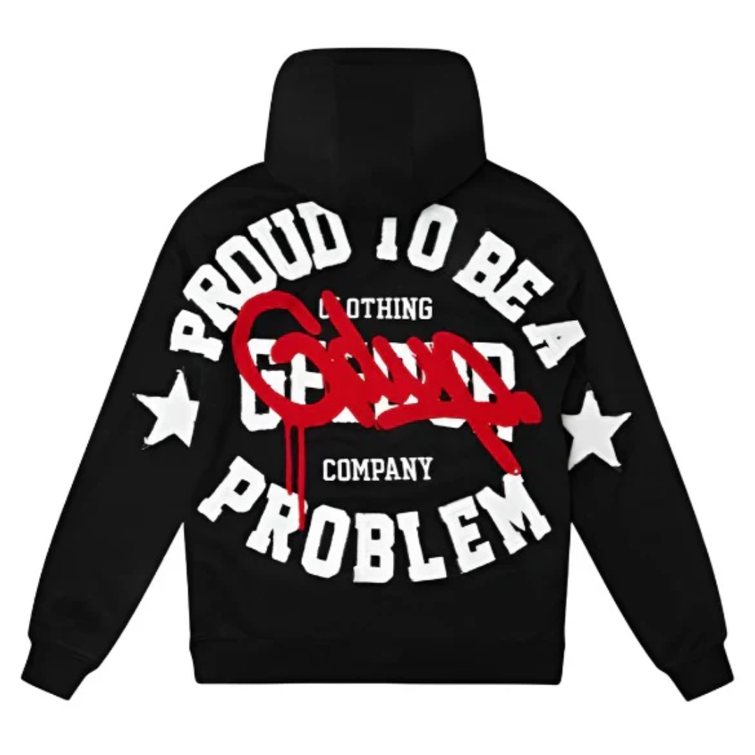 Geedup Proud To Be A Problem Hoodie Black Red